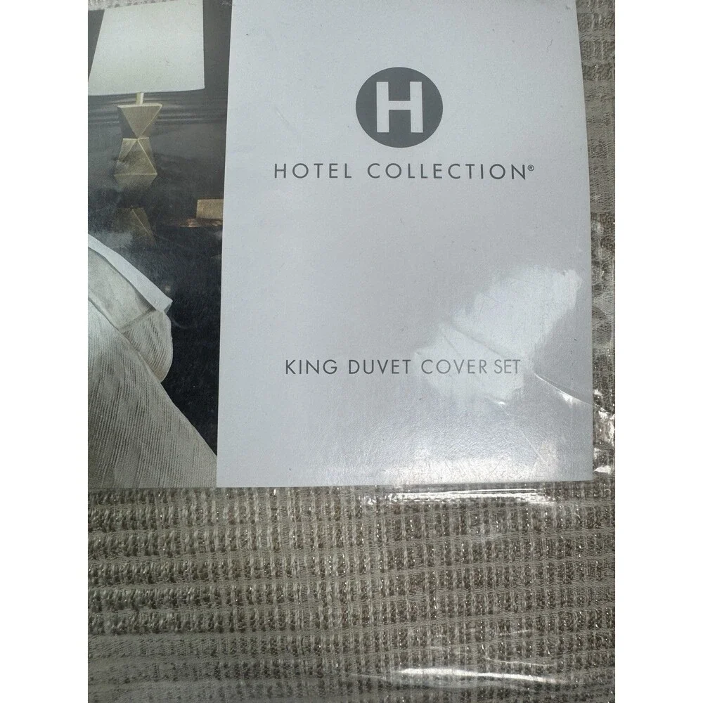 Hotel Collection 3PC King Gilded Stripe Duvet Cover And Shams Set